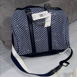 Steve Madden Blue and White Satchel